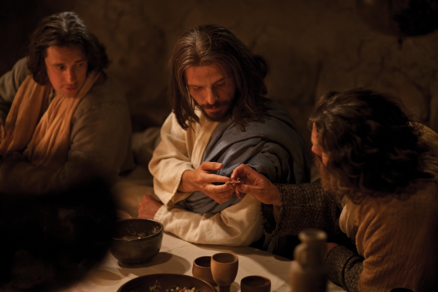 Jesus Christ Giving Bread to Judas during Last Supper, Bible Pictures of Jesus