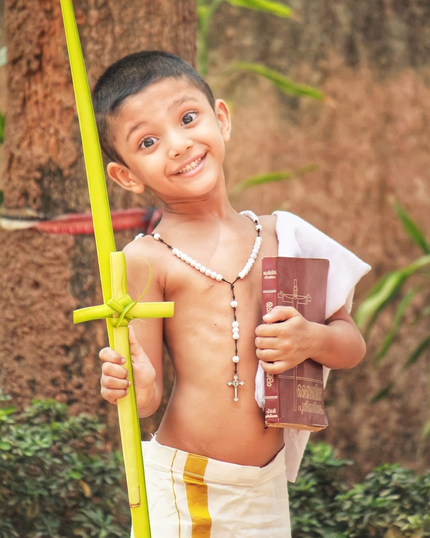Palm Sunday Photography – Boy with Palm Leaves