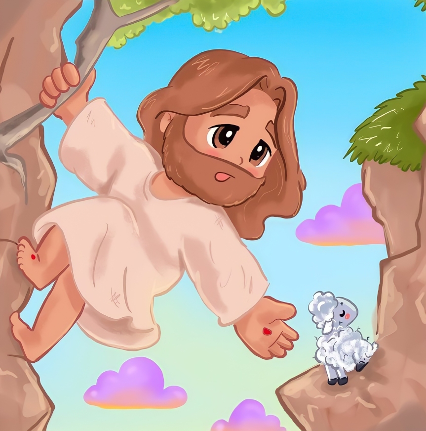 Jesus Saving a Sheep, Animated Wallpaper for Children
