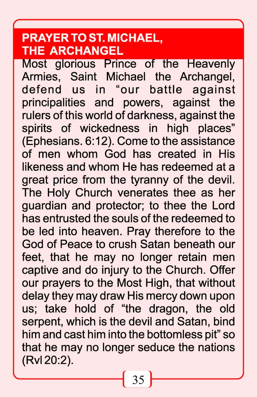Prayer to St. Michael the Archangel