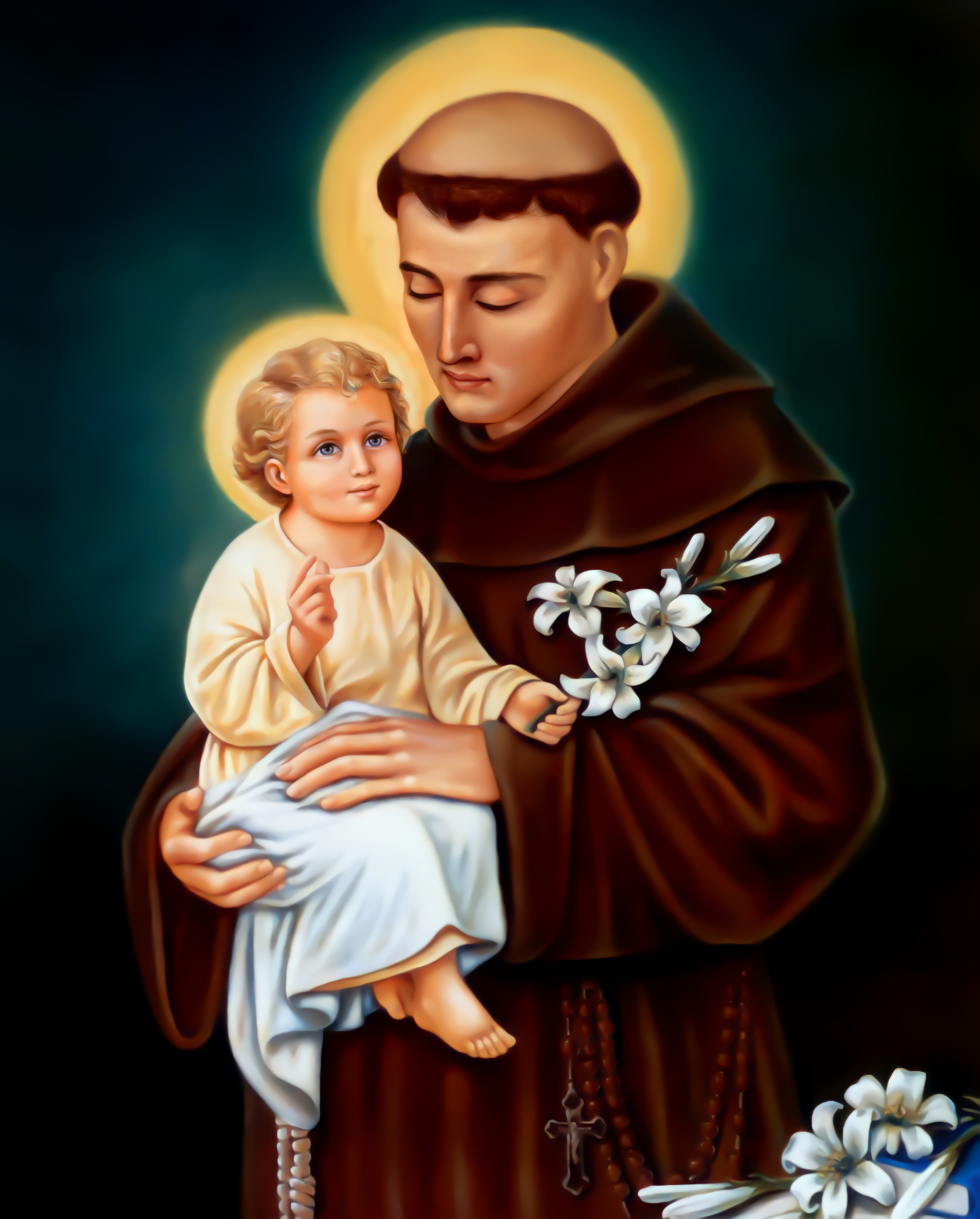 Polychrome Statue Of Monk And Baby Stock Photo  Download Image Now  St  Anthony of Padua Statue Church  iStock