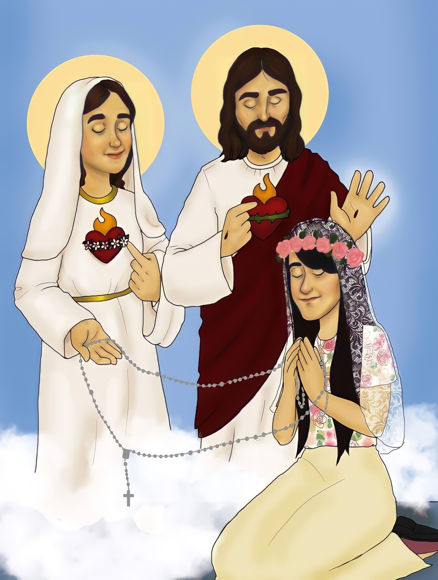 Holy Rosary Illustration