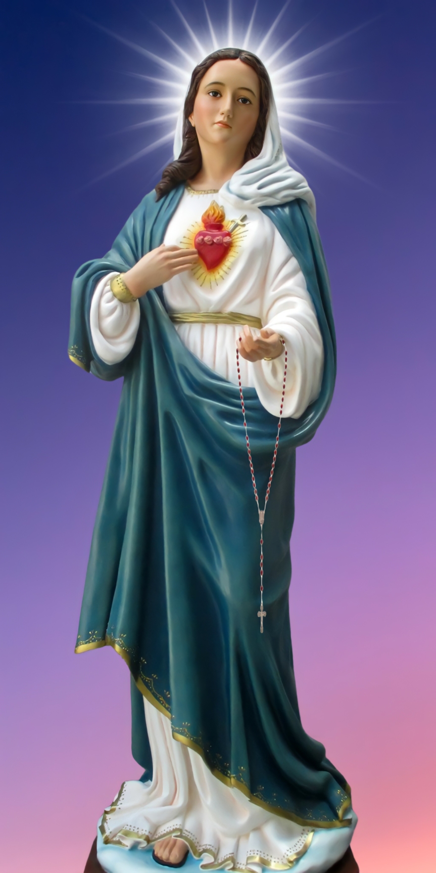 Immaculate Heart with Rosary, Statue