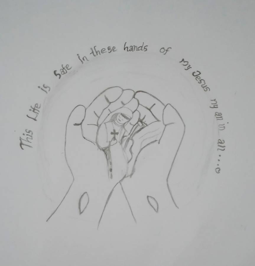 Safe in the Hands of Jesus, Pencil Drawing